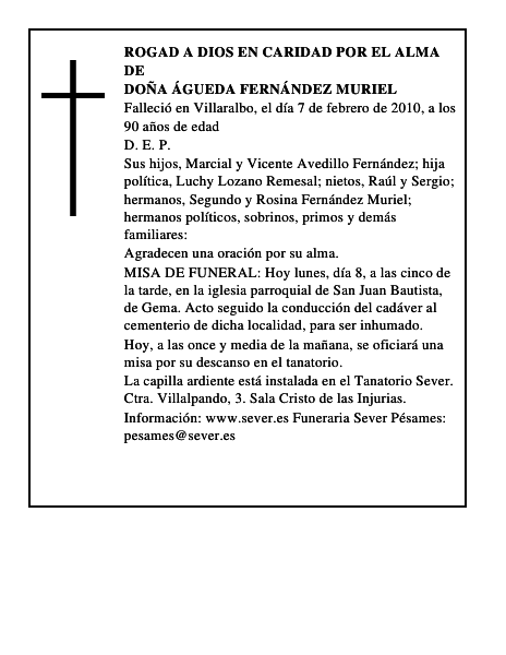 Doña Águeda Fernández Muriel
