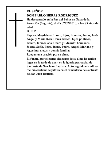Don Pablo Heras Rodríguez