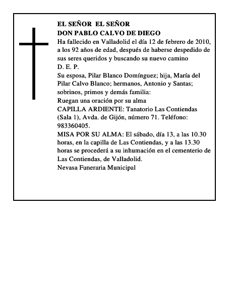 Don Pablo Calvo de Diego