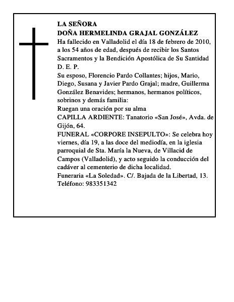 Doña Hermelinda Grajal González