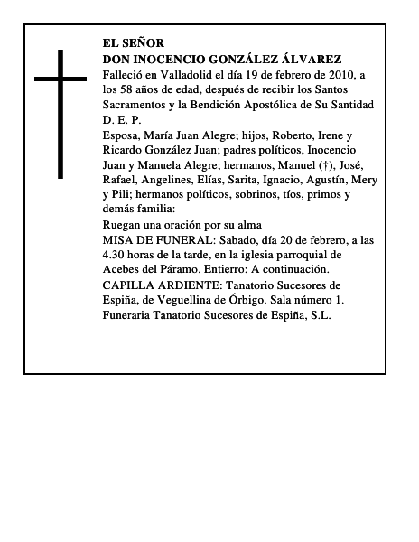 Don Inocencio González Álvarez