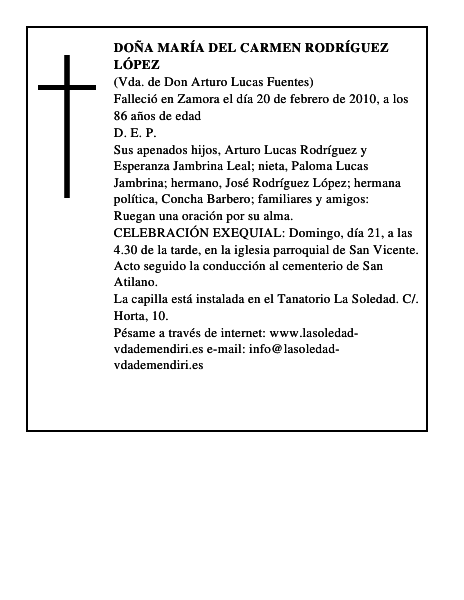 Doña María del Carmen Rodríguez López