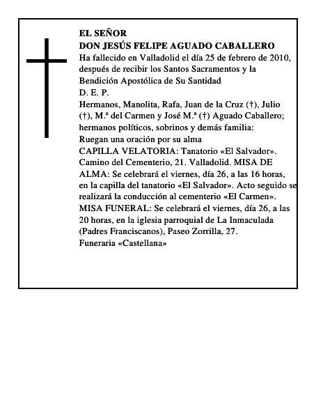 Don Jesús Felipe Aguado Caballero
