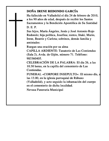 Doña Irene Redondo García