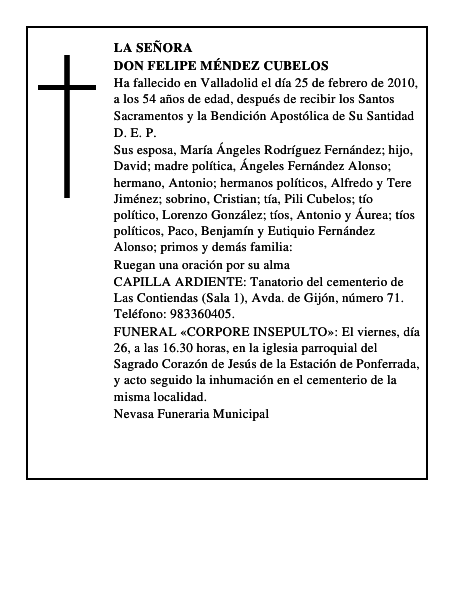 Don Felipe Méndez Cubelos