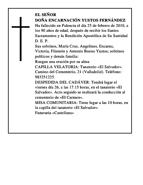 Doña Encarnación Yustos Fernández