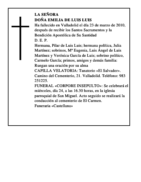 Doña Emilia de Luis Luis