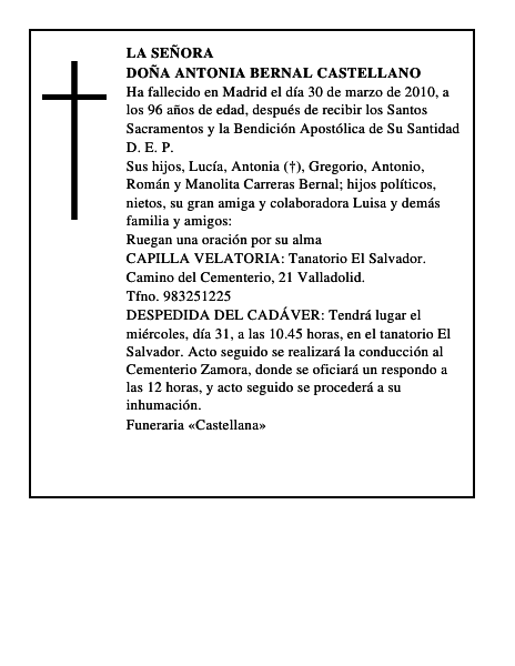 Doña Antonia Bernal Castellano