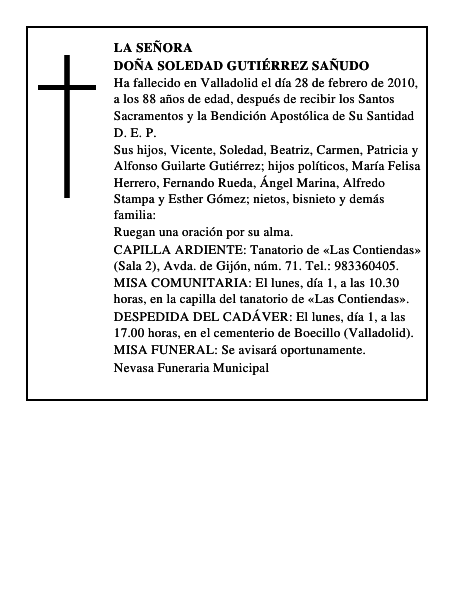 Doña Soledad Gutiérrez Sañudo