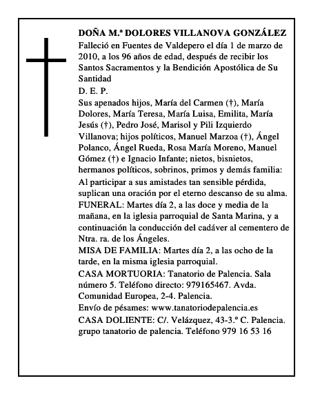 Doña M.ª Dolores Villanova González