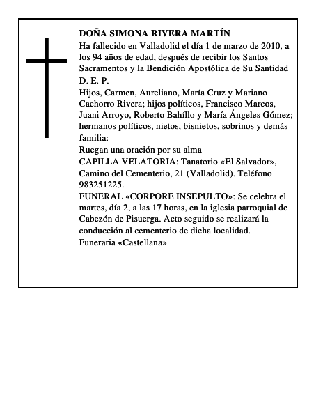 Doña Simona Rivera Martín