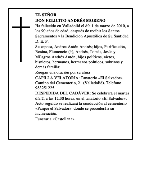 Don Felicito Andrés Moreno