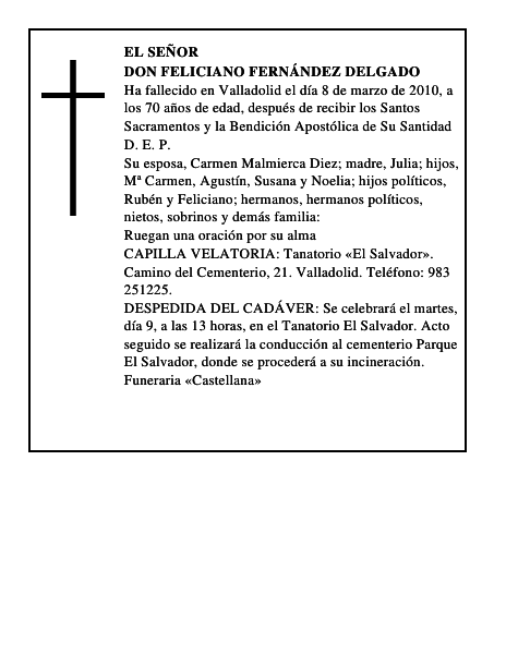 Don Feliciano Fernández Delgado