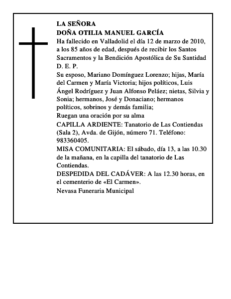 Doña Otilia Manuel García