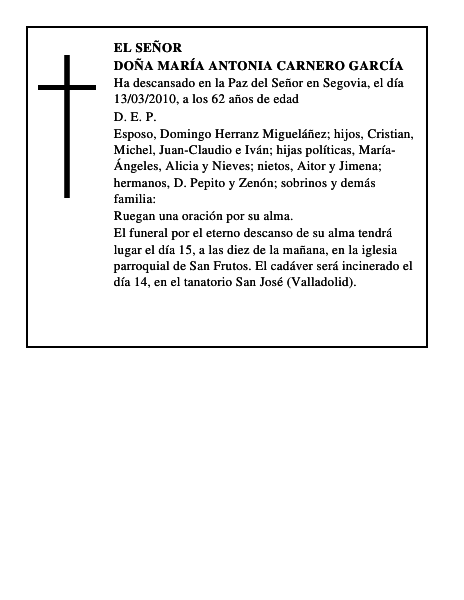 Doña María Antonia Carnero García