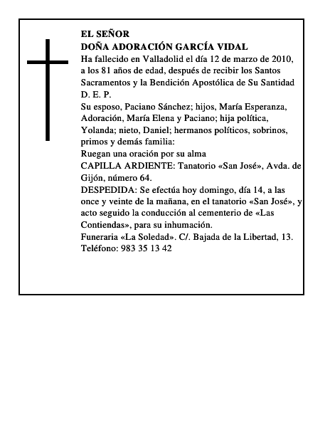 Doña Adoración García Vidal