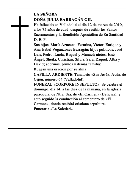 Doña Julia Barragán Gil