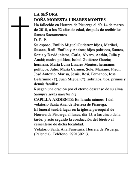 Doña Modesta Linares Montes