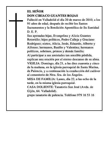 Don Ciriaco Guantes Rojas