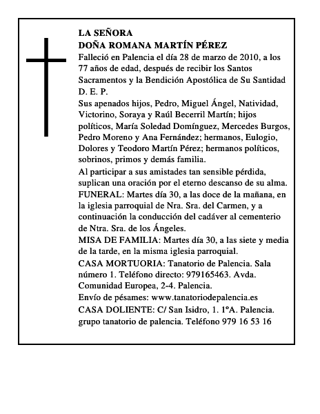 Doña Romana Martín Pérez