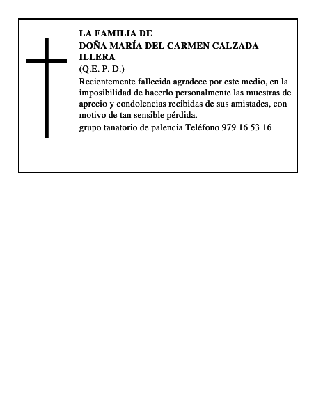 Doña María del Carmen Calzada Illera