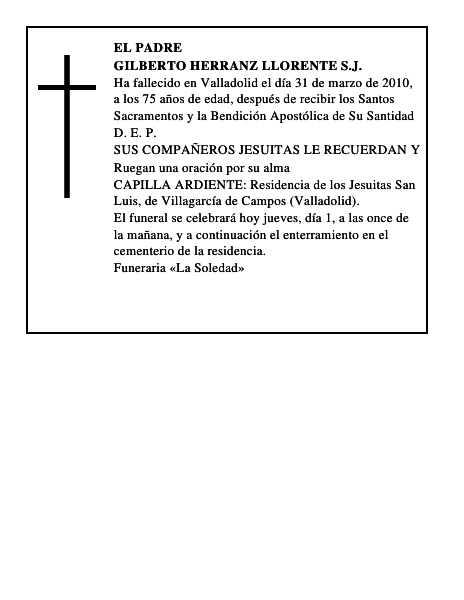 Gilberto Herranz Llorente S.J.