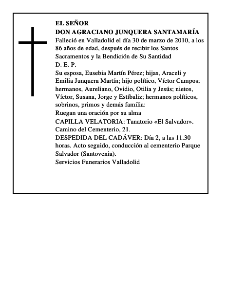 Don Agraciano Junquera Santamaría