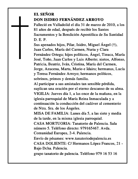 Don Isidro Fernández Arroyo