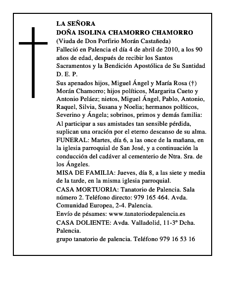 Doña Isolina Chamorro Chamorro