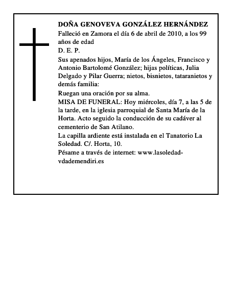Doña Genoveva González Hernández
