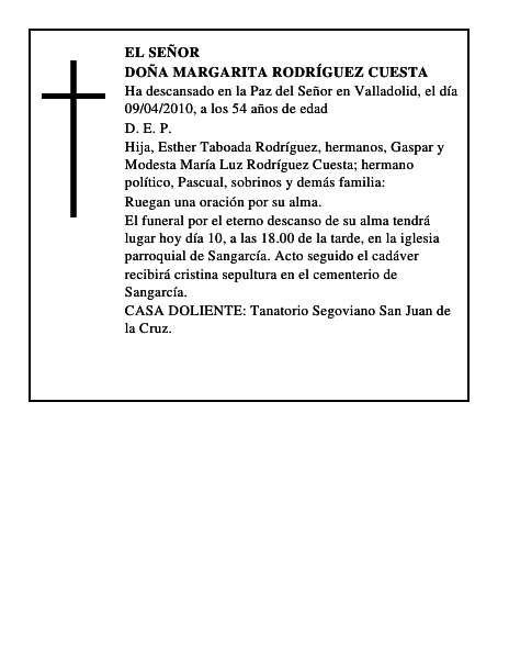 Doña Margarita Rodríguez Cuesta