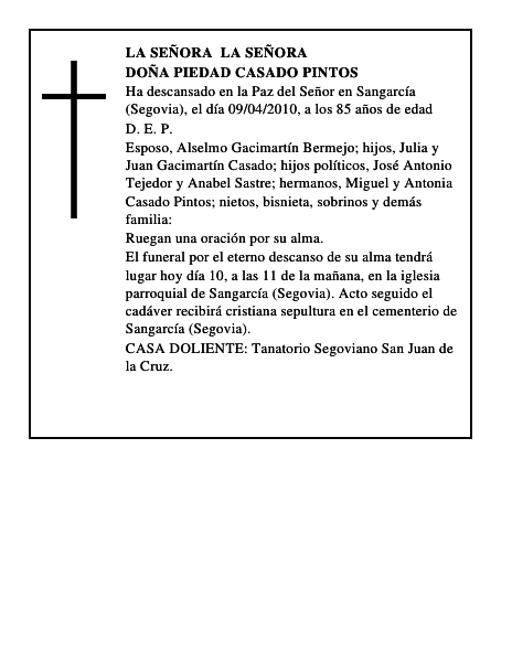 Doña Piedad Casado Pintos