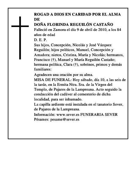 Doña Florinda Reguilón Castaño