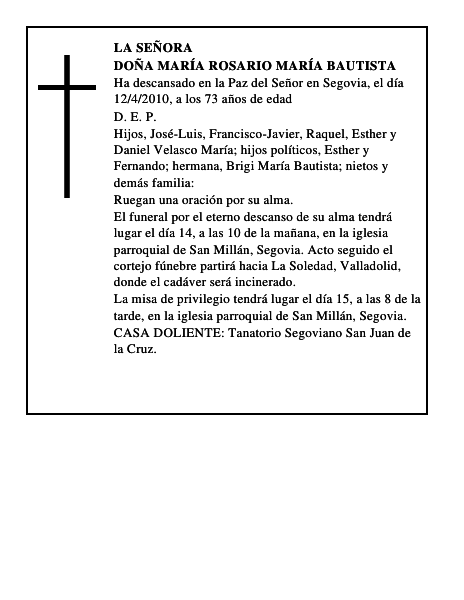 Doña María Rosario María Bautista