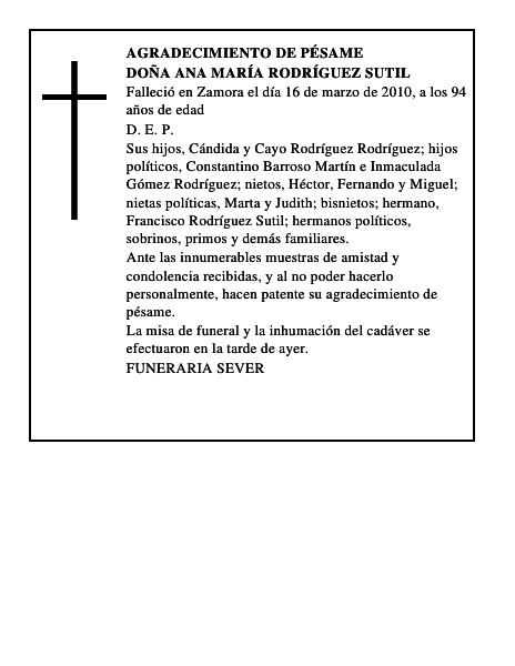 Doña Ana María Rodríguez Sutil