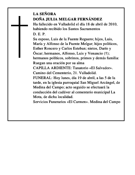 Doña Julia Melgar Fernández