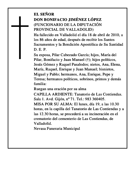 Don Bonifacio Jiménez López