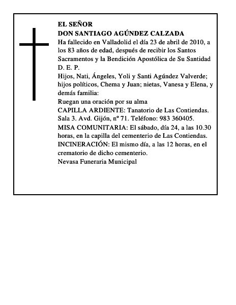 Don Santiago Agúndez Calzada