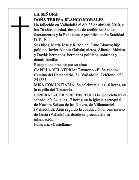 Doña Teresa Blanco Morales