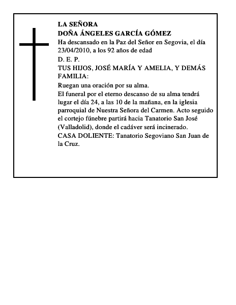 Doña Ángeles García Gómez