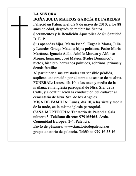 Doña Julia Mateos García de Paredes