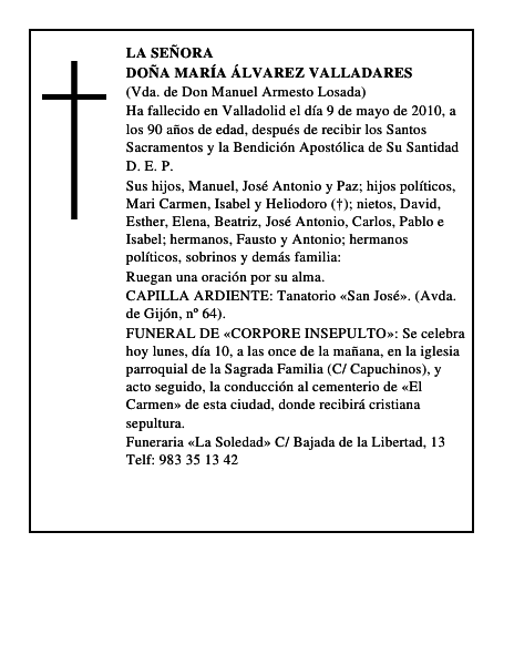 Doña María Álvarez Valladares