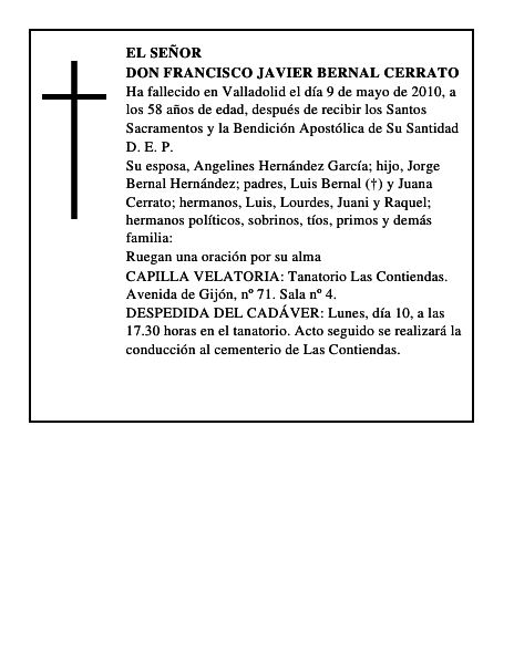 Don Francisco Javier Bernal Cerrato