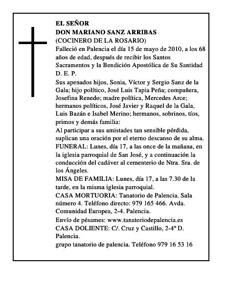 Don Mariano Sanz Arribas