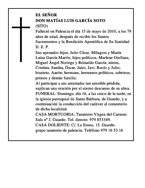 Don Matías Luis García Soto