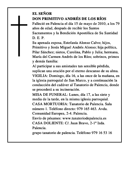 Don Primitivo Andrés de los Ríos