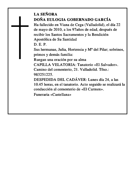 Doña Eulogia Gobernado García
