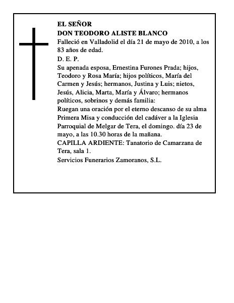 Don Teodoro Aliste Blanco