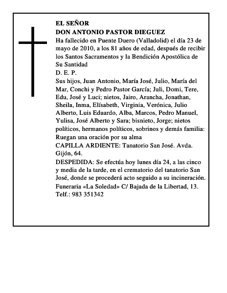 Don Antonio Pastor Dieguez