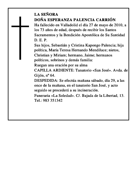 Doña Esperanza Palencia Carrión